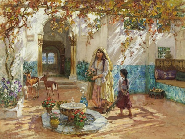 The courtship by Frederick Arthur Bridgman